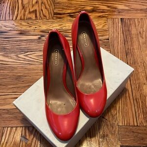 Coach heeled Sue Patent pumps Carnelian (red) 8.5 M
